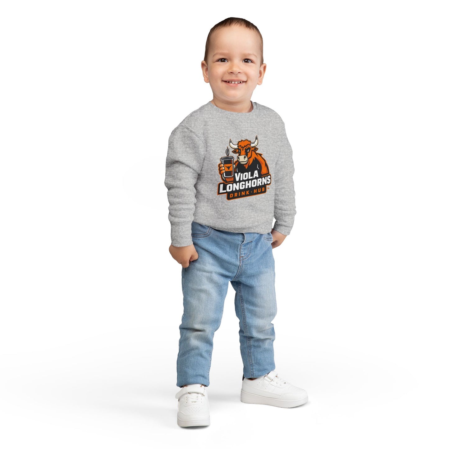 Viola Longhorns Toddler Sweatshirt, Cute Kids Apparel, Birthday Gift, Team Spirit Gear, Cozy Toddler Outfit, Sports Fan Sweatshirt