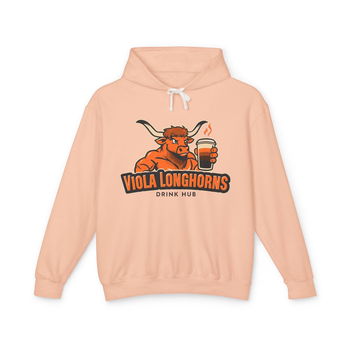Viola Longhorns Comfort Colors Unisex Lightweight Hooded Sweatshirt - Perfect for Game Days, Casual Wear, Gifts, and Drink Lovers!