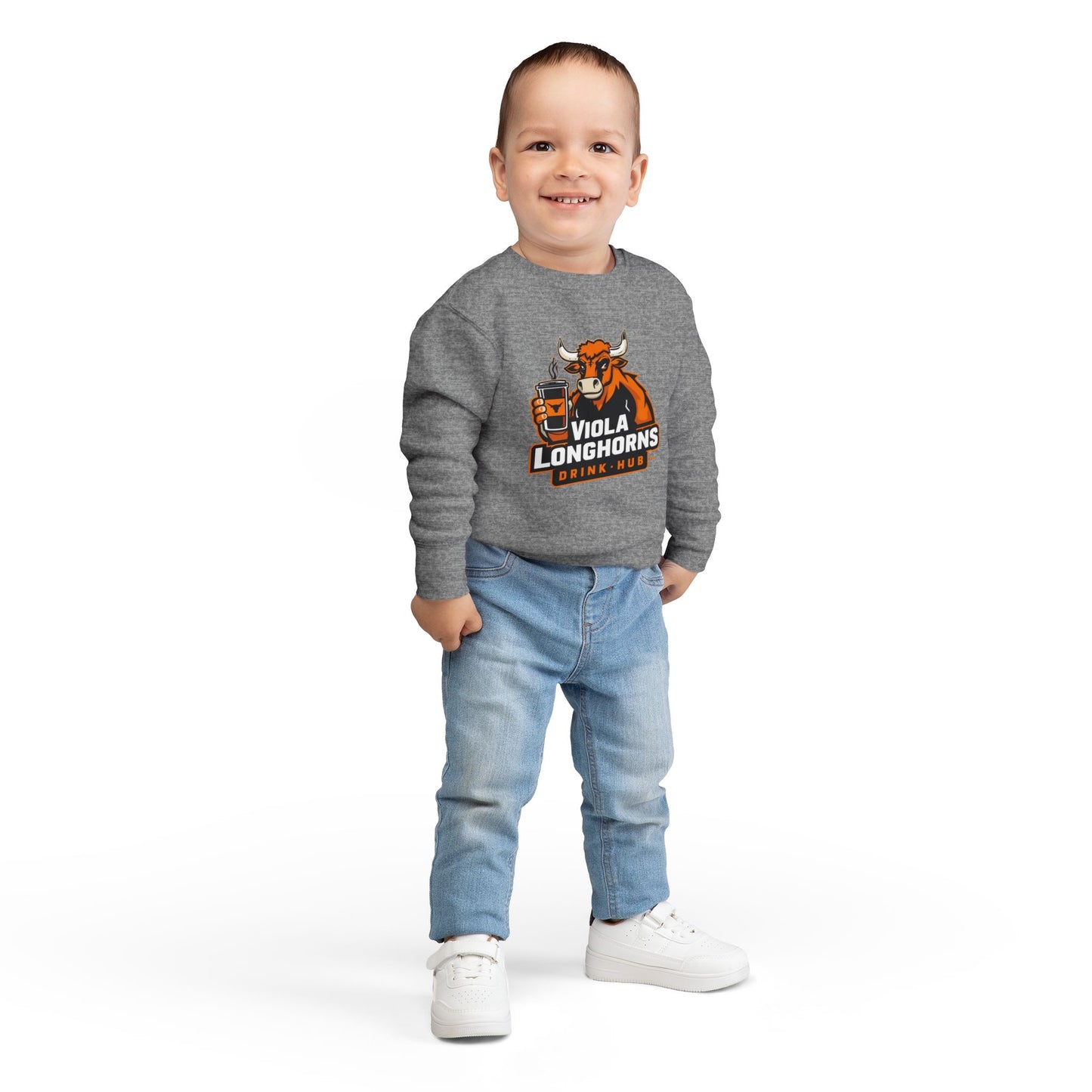 Viola Longhorns Toddler Sweatshirt, Cute Kids Apparel, Birthday Gift, Team Spirit Gear, Cozy Toddler Outfit, Sports Fan Sweatshirt