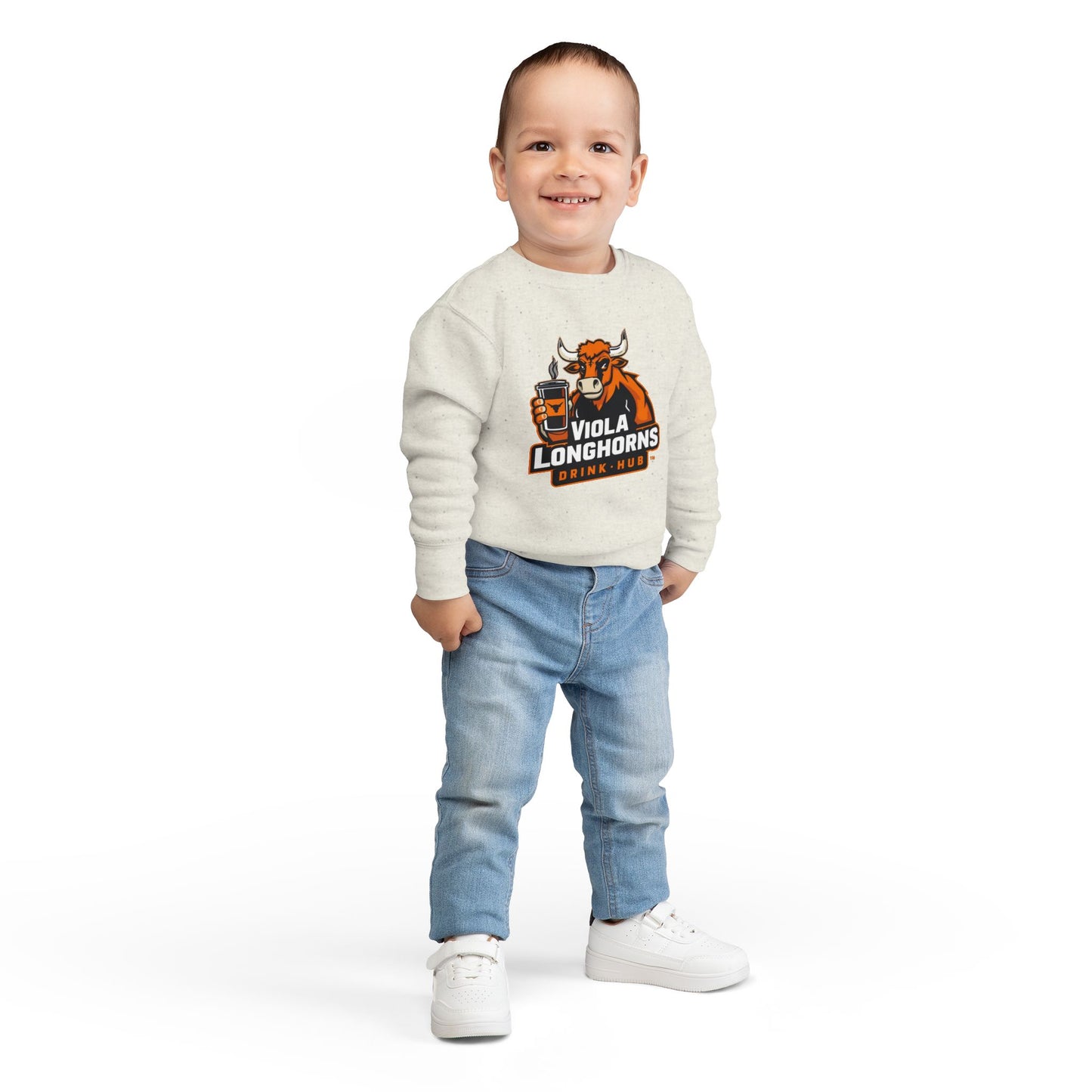 Viola Longhorns Toddler Sweatshirt, Cute Kids Apparel, Birthday Gift, Team Spirit Gear, Cozy Toddler Outfit, Sports Fan Sweatshirt
