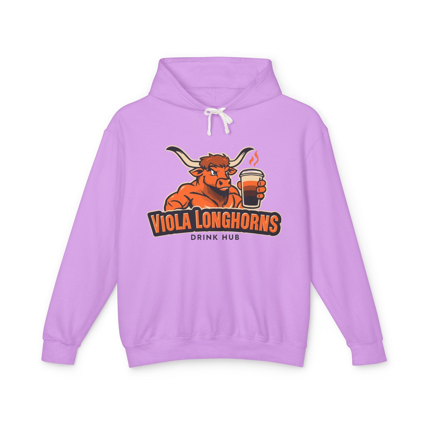 Viola Longhorns Comfort Colors Unisex Lightweight Hooded Sweatshirt - Perfect for Game Days, Casual Wear, Gifts, and Drink Lovers!