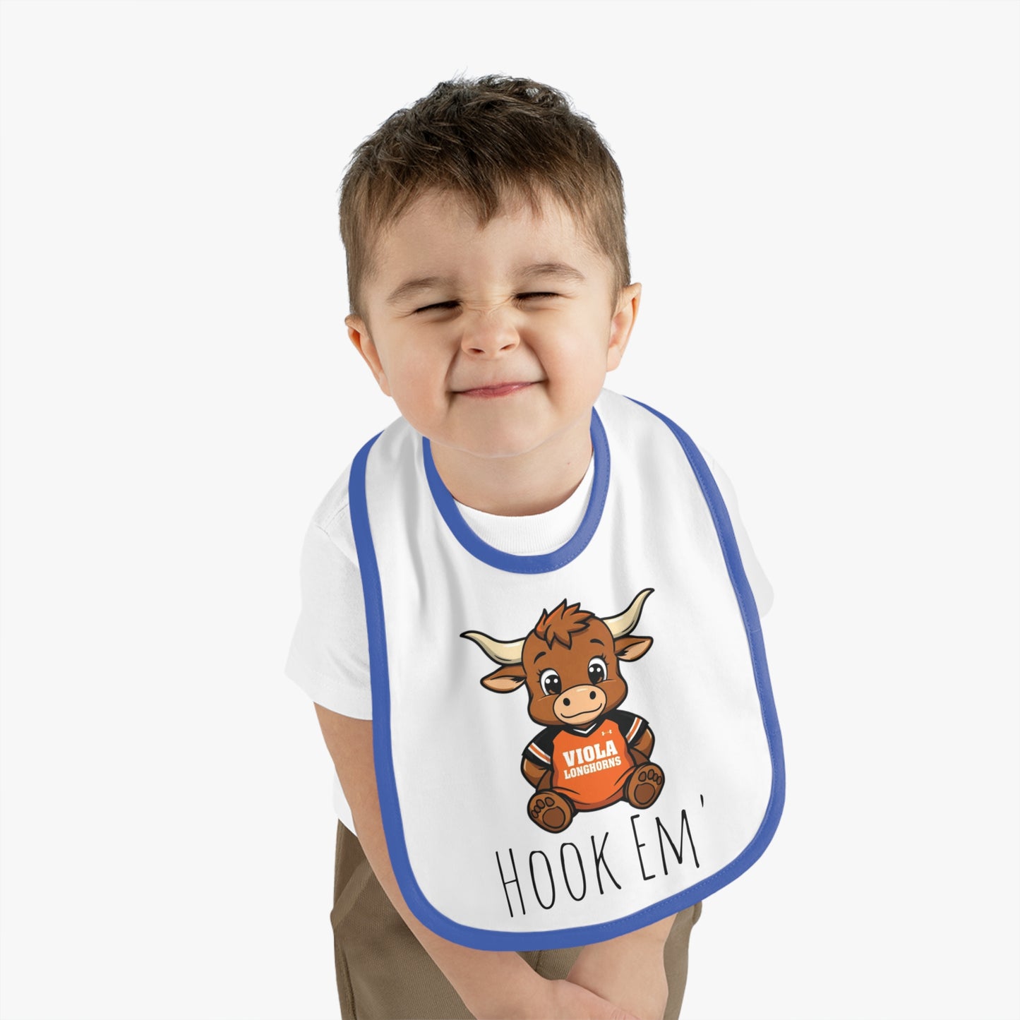 Cute Baby Longhorns Sports-Themed Baby Bib with Contrast Trim, Perfect for Game Day, Baby Shower Gift, Super Soft Jersey Bib, Unisex Baby Apparel, [...]
