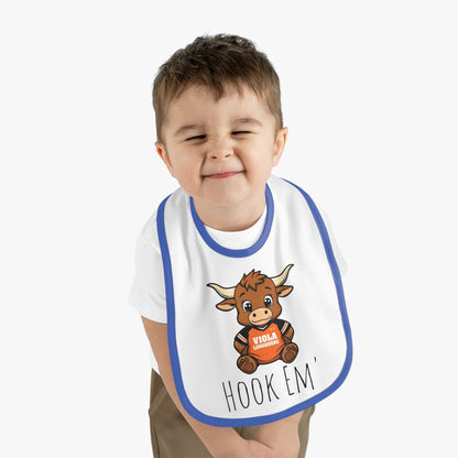 Cute Baby Longhorns Sports-Themed Baby Bib with Contrast Trim, Perfect for Game Day, Baby Shower Gift, Super Soft Jersey Bib, Unisex Baby Apparel, [...]