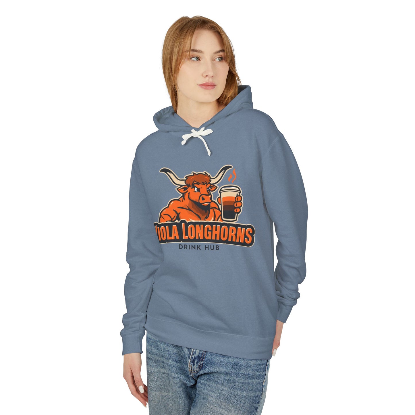 Viola Longhorns Comfort Colors Unisex Lightweight Hooded Sweatshirt - Perfect for Game Days, Casual Wear, Gifts, and Drink Lovers!