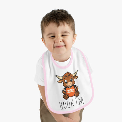 Cute Baby Longhorns Sports-Themed Baby Bib with Contrast Trim, Perfect for Game Day, Baby Shower Gift, Super Soft Jersey Bib, Unisex Baby Apparel, [...]