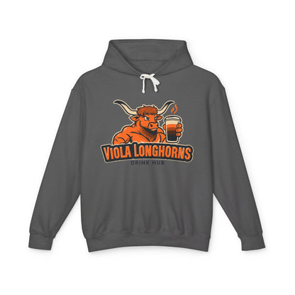 Viola Longhorns Comfort Colors Unisex Lightweight Hooded Sweatshirt - Perfect for Game Days, Casual Wear, Gifts, and Drink Lovers!