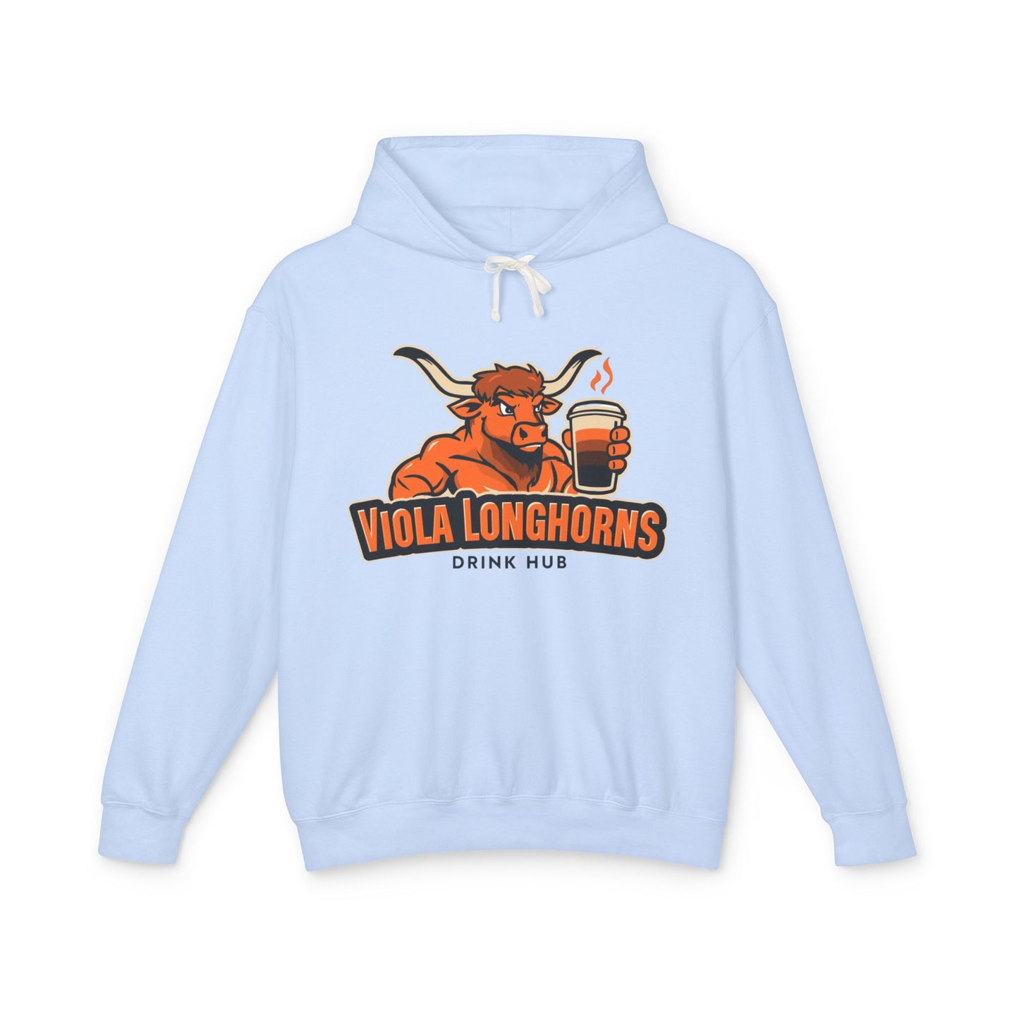 Viola Longhorns Comfort Colors Unisex Lightweight Hooded Sweatshirt - Perfect for Game Days, Casual Wear, Gifts, and Drink Lovers!