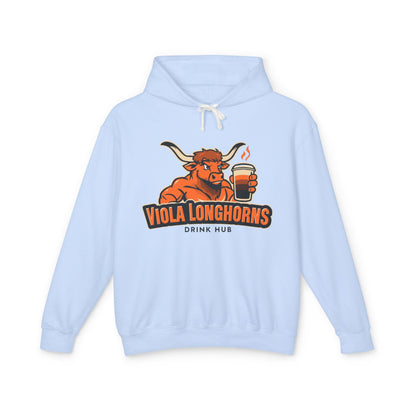 Viola Longhorns Comfort Colors Unisex Lightweight Hooded Sweatshirt - Perfect for Game Days, Casual Wear, Gifts, and Drink Lovers!