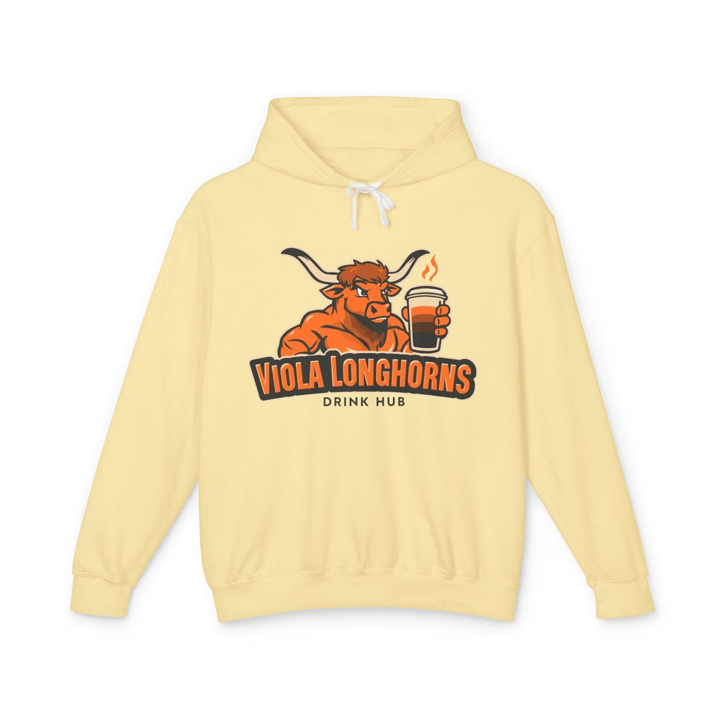 Viola Longhorns Comfort Colors Unisex Lightweight Hooded Sweatshirt - Perfect for Game Days, Casual Wear, Gifts, and Drink Lovers!