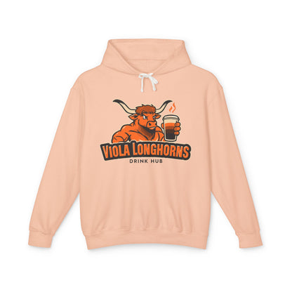 Viola Longhorns Comfort Colors Unisex Lightweight Hooded Sweatshirt - Perfect for Game Days, Casual Wear, Gifts, and Drink Lovers!