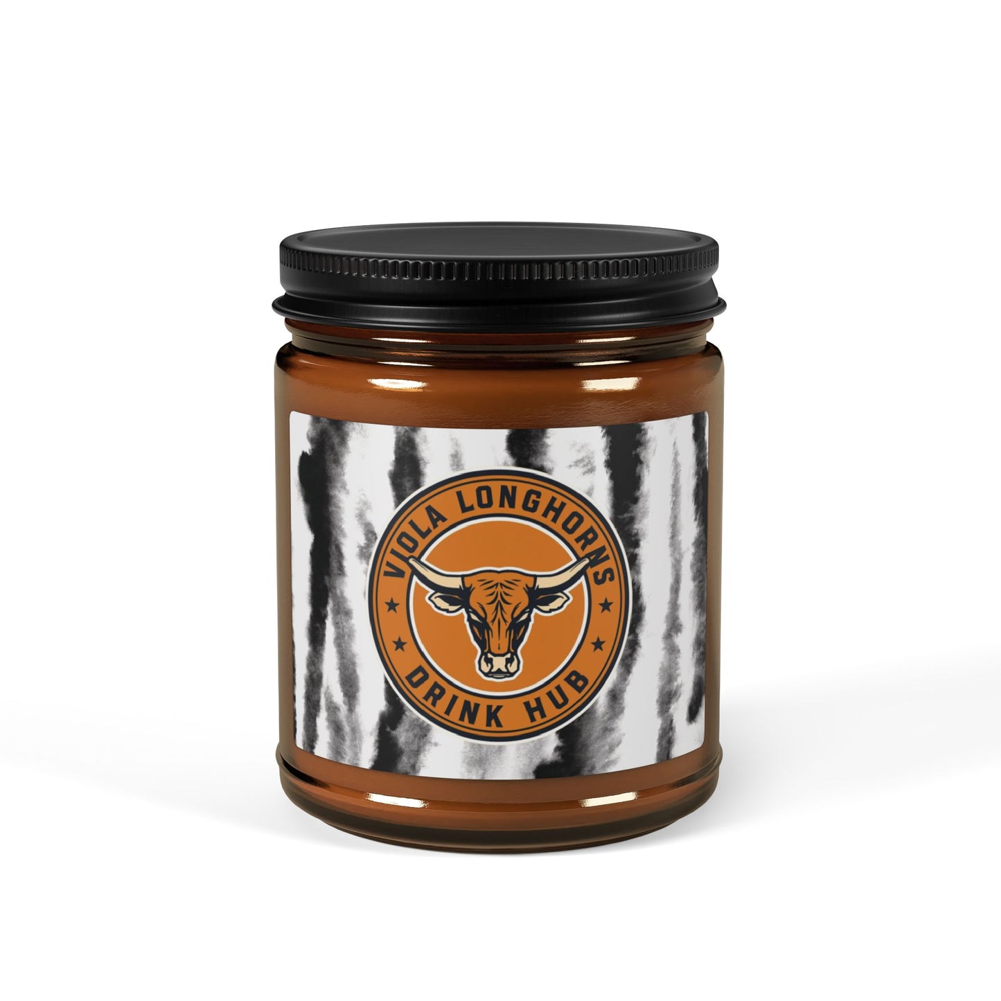 Viola Longhorns Drink Hub Logo Rustic Scented Soy Candle - Cozy Home Décor, Gifts for Her, Eco-Friendly Aromatherapy, Relaxation, Vegan Candles
