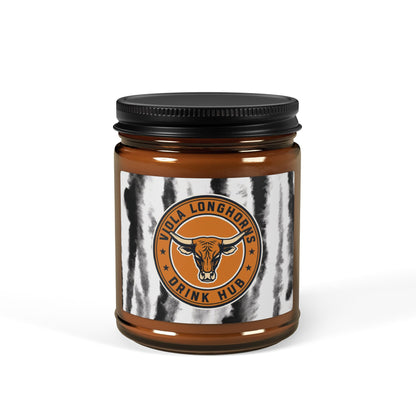 Viola Longhorns Drink Hub Logo Rustic Scented Soy Candle - Cozy Home Décor, Gifts for Her, Eco-Friendly Aromatherapy, Relaxation, Vegan Candles