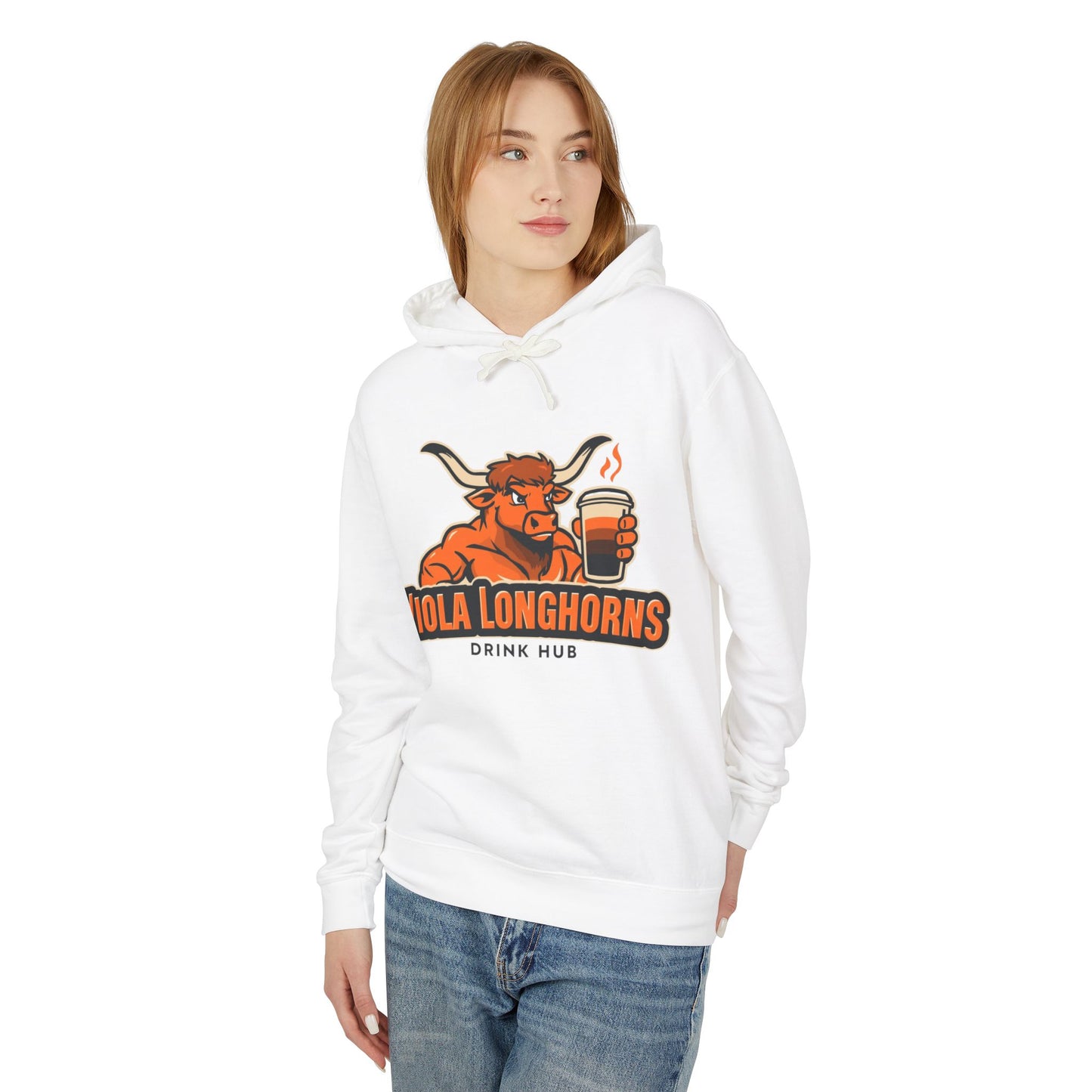 Viola Longhorns Comfort Colors Unisex Lightweight Hooded Sweatshirt - Perfect for Game Days, Casual Wear, Gifts, and Drink Lovers!
