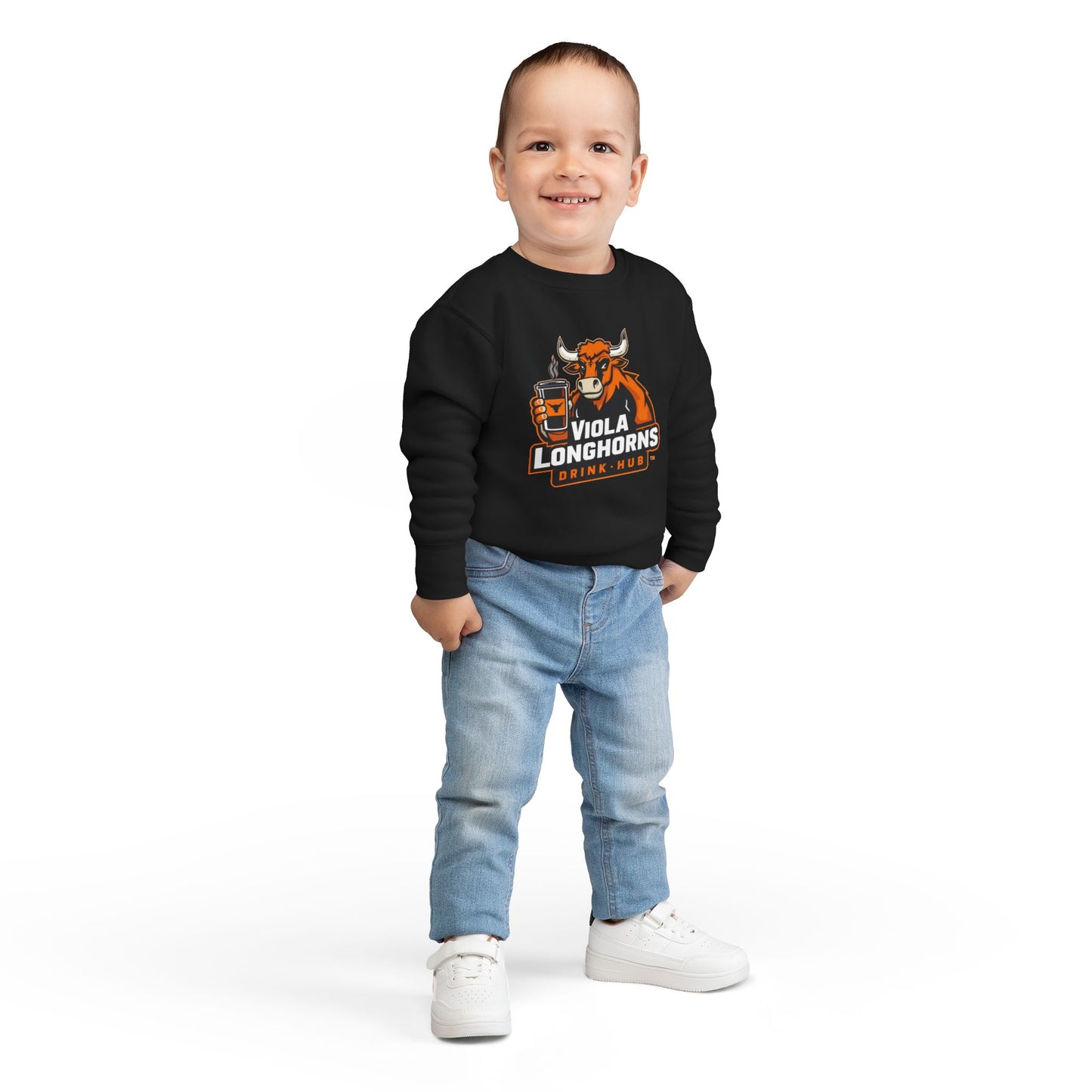 Viola Longhorns Toddler Sweatshirt, Cute Kids Apparel, Birthday Gift, Team Spirit Gear, Cozy Toddler Outfit, Sports Fan Sweatshirt