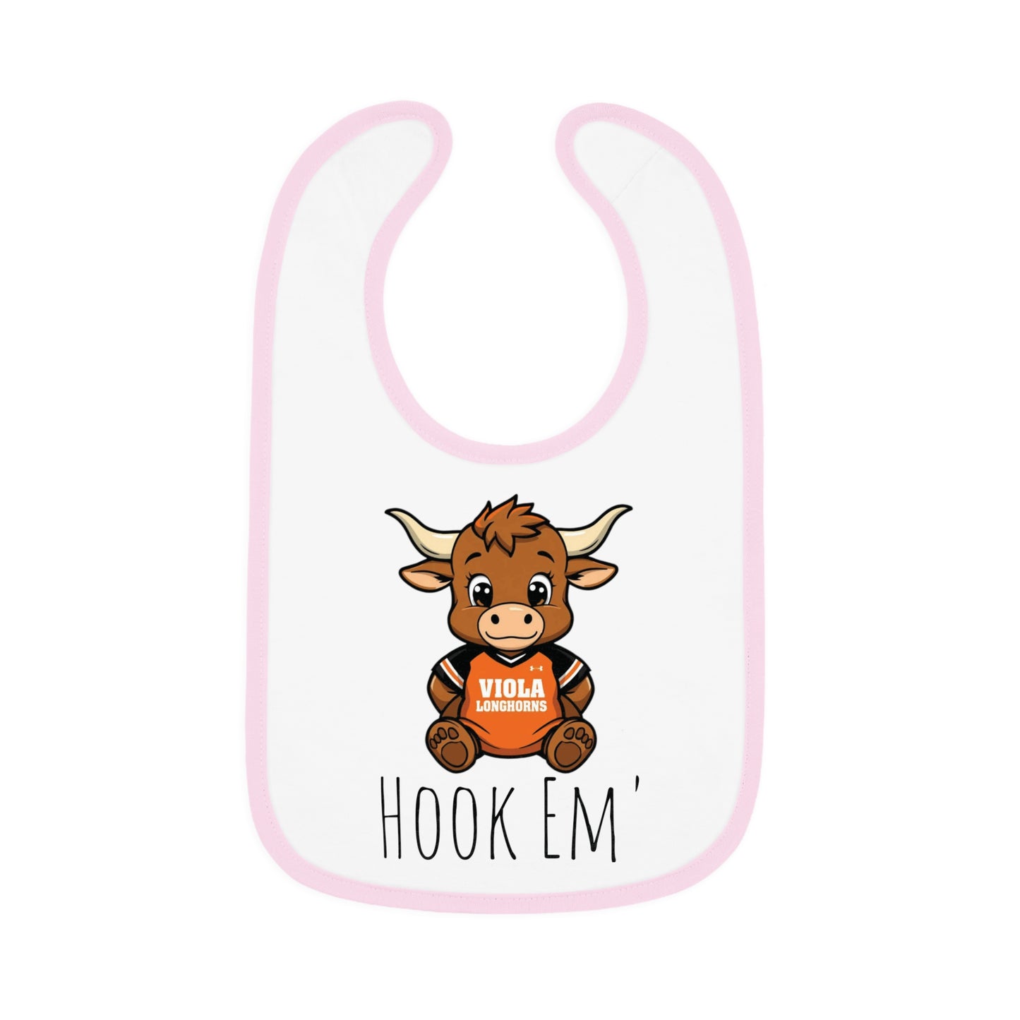 Cute Baby Longhorns Sports-Themed Baby Bib with Contrast Trim, Perfect for Game Day, Baby Shower Gift, Super Soft Jersey Bib, Unisex Baby Apparel, [...]