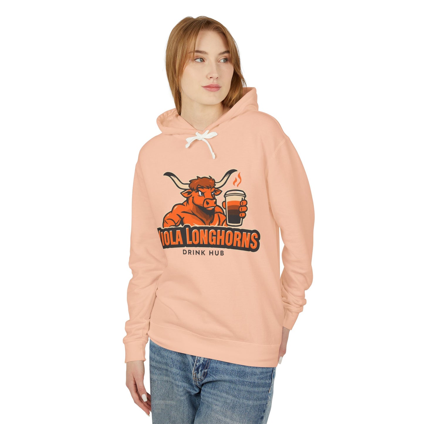 Viola Longhorns Comfort Colors Unisex Lightweight Hooded Sweatshirt - Perfect for Game Days, Casual Wear, Gifts, and Drink Lovers!