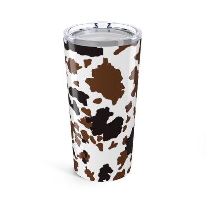 Cow Print Tumbler, Rustic Mug, Farmhouse Drinkware, Cowgirl Gift, Outdoor Hydration, Unique Cattle Design