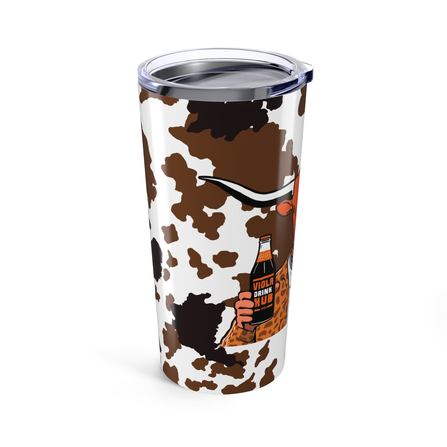 Cow Print Tumbler, Rustic Mug, Farmhouse Drinkware, Cowgirl Gift, Outdoor Hydration, Unique Cattle Design