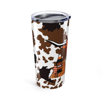 Cow Print Tumbler, Rustic Mug, Farmhouse Drinkware, Cowgirl Gift, Outdoor Hydration, Unique Cattle Design