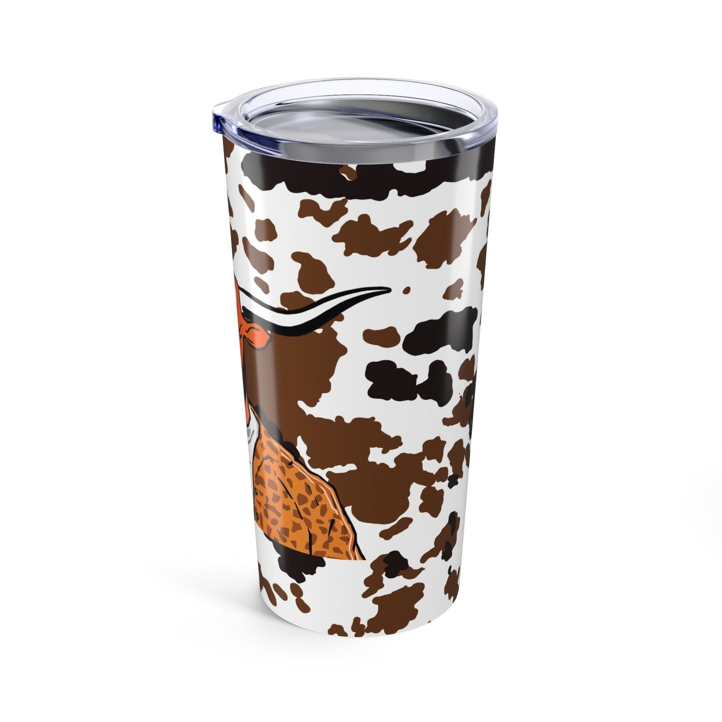 Cow Print Tumbler, Rustic Mug, Farmhouse Drinkware, Cowgirl Gift, Outdoor Hydration, Unique Cattle Design