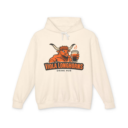 Viola Longhorns Comfort Colors Unisex Lightweight Hooded Sweatshirt - Perfect for Game Days, Casual Wear, Gifts, and Drink Lovers!