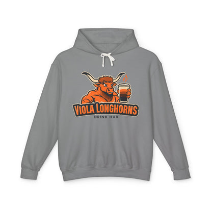 Viola Longhorns Comfort Colors Unisex Lightweight Hooded Sweatshirt - Perfect for Game Days, Casual Wear, Gifts, and Drink Lovers!