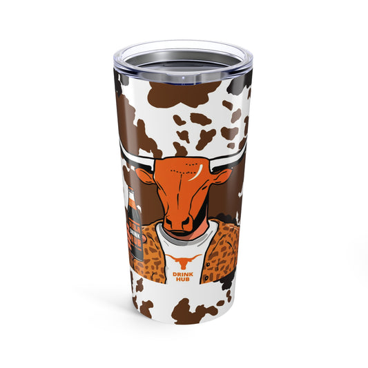 Cow Print Tumbler, Rustic Mug, Farmhouse Drinkware, Cowgirl Gift, Outdoor Hydration, Unique Cattle Design