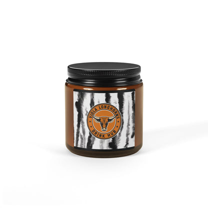 Viola Longhorns Drink Hub Logo Rustic Scented Soy Candle - Cozy Home Décor, Gifts for Her, Eco-Friendly Aromatherapy, Relaxation, Vegan Candles