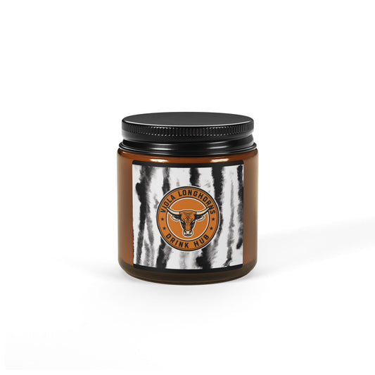 Viola Longhorns Drink Hub Logo Rustic Scented Soy Candle - Cozy Home Décor, Gifts for Her, Eco-Friendly Aromatherapy, Relaxation, Vegan Candles