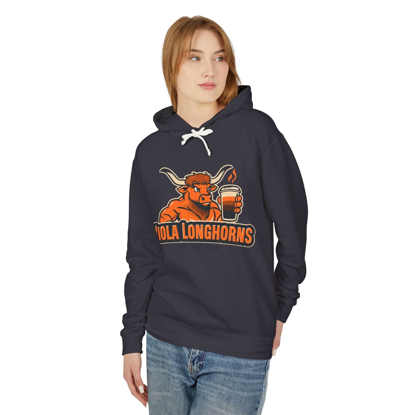 Viola Longhorns Comfort Colors Unisex Lightweight Hooded Sweatshirt - Perfect for Game Days, Casual Wear, Gifts, and Drink Lovers!