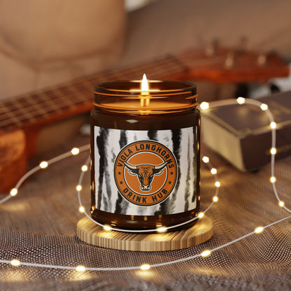 Viola Longhorns Drink Hub Logo Rustic Scented Soy Candle - Cozy Home Décor, Gifts for Her, Eco-Friendly Aromatherapy, Relaxation, Vegan Candles