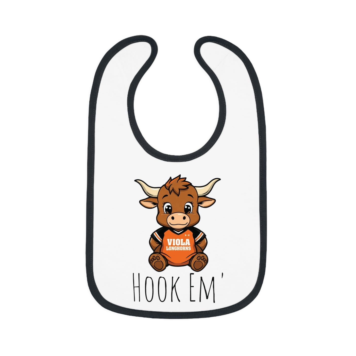 Cute Baby Longhorns Sports-Themed Baby Bib with Contrast Trim, Perfect for Game Day, Baby Shower Gift, Super Soft Jersey Bib, Unisex Baby Apparel, [...]