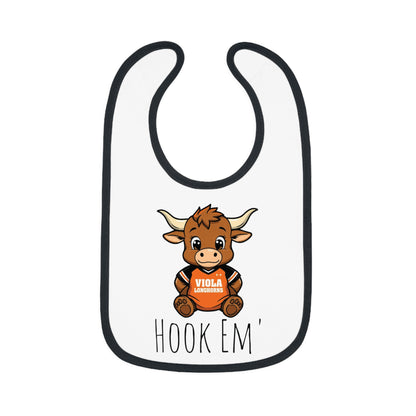 Cute Baby Longhorns Sports-Themed Baby Bib with Contrast Trim, Perfect for Game Day, Baby Shower Gift, Super Soft Jersey Bib, Unisex Baby Apparel, [...]