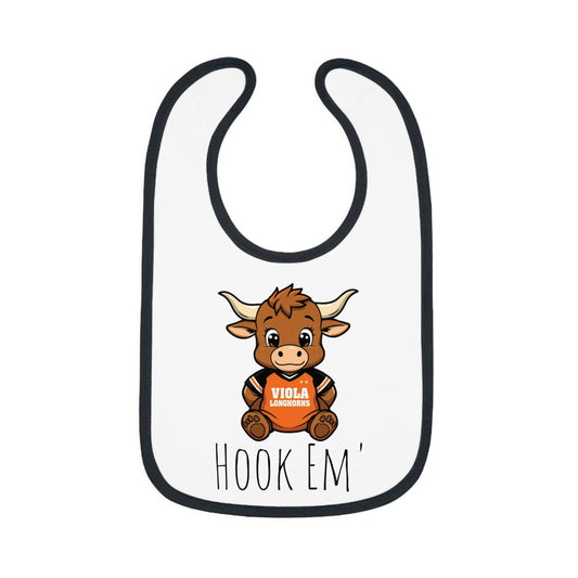Cute Baby Longhorns Sports-Themed Baby Bib with Contrast Trim, Perfect for Game Day, Baby Shower Gift, Super Soft Jersey Bib, Unisex Baby Apparel, [...]