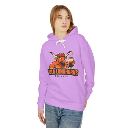 Viola Longhorns Comfort Colors Unisex Lightweight Hooded Sweatshirt - Perfect for Game Days, Casual Wear, Gifts, and Drink Lovers!